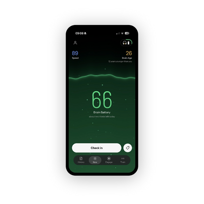The app: Brain Battery home screen